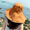 LIANGYA Hat female Korean version of big hat brim fisherman hat summer Japanese double-sided vacation ultraviolet protection travel sunscreen visor hat